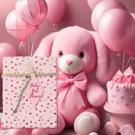 Herz - Rot auf hellrosa Ombre Geschenkpapier Set