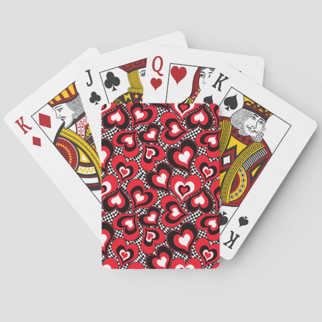 Herz, rot, schwarz, weiß spielkarten (Rückseite)