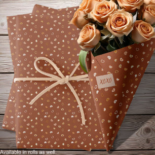 Herz-Rustikal Brown-Valentine für Ihm oder Hochzei Geschenkpapier Set
