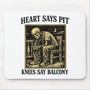 Herz sagt Grube Knie sagen Illustration Mousepad