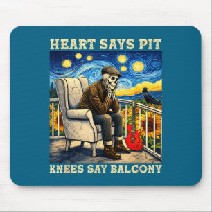 Herz sagt Pit Knie sagen Illustration Mousepad