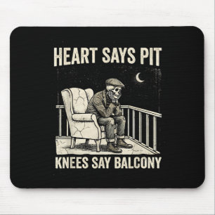 Herz sagt T Knie sagen Balkon Lustige alte Männer  Mousepad