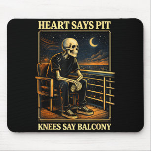 Herz sagt T Knie sagen Balkon Mousepad