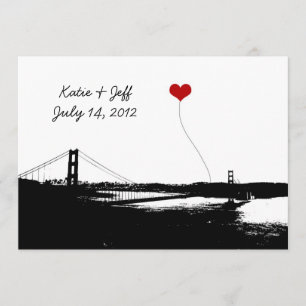 Herz: San Francisco Golden Gate Bridge Einladung