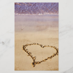 Herz Sandstrand Ozean Romantisches Valentine - Cus Briefpapier