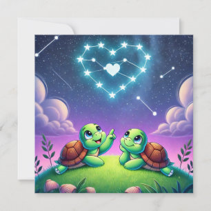 Herz Schildkröte Liebe ist immer um uns herum Feiertagskarte