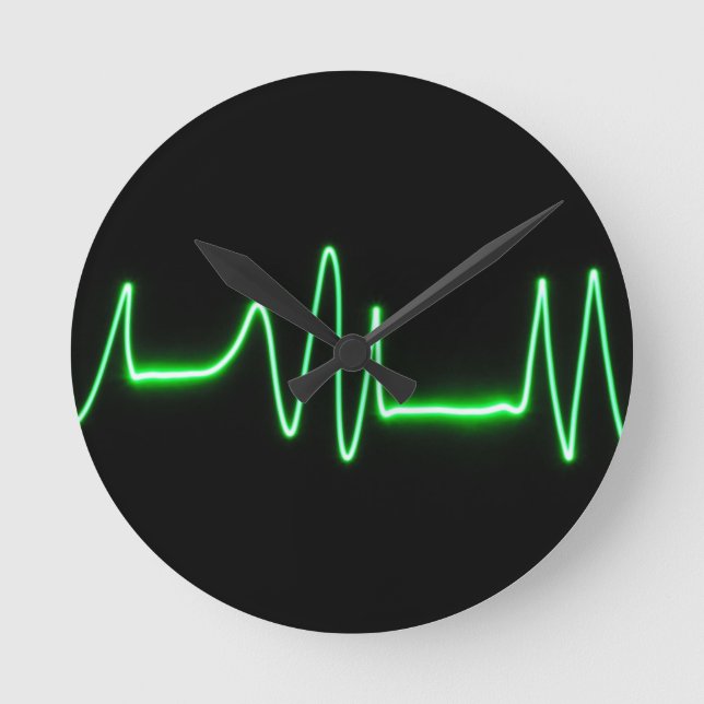 Herz-Schlag Runde Wanduhr (Vorderseite)