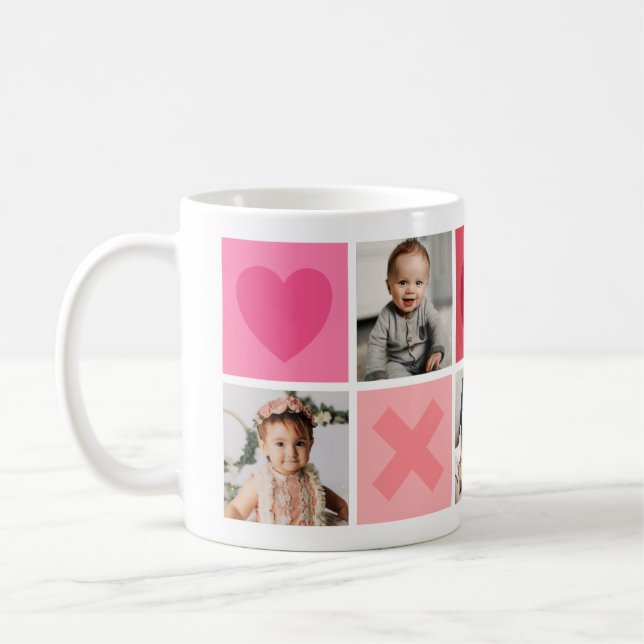 Herz, Schläger und Kisses Multi-Foto-Kaffee-Tasse Kaffeetasse (Links)