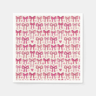 Herz-Schleifen-Reihenmuster in Rosa Serviette