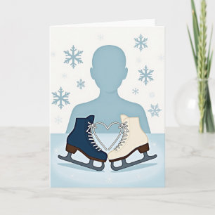 Herz-Schlittschuhe Winter-Liebeskarte Karte