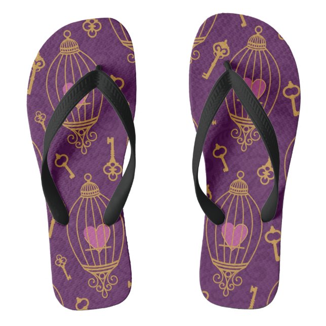 Herz-Schlüssel-Muster Flip Flops (Fußbett)