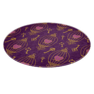 Herz-Schlüssel-Muster Schneidebrett