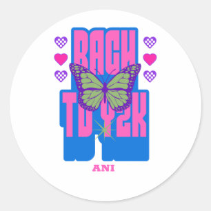 Herz Schmetterling Y2K Junggeselinnen-Abschied Runder Aufkleber