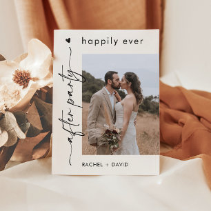 Herz Schrift Elopement Foto Hochzeitsankündigung Einladung