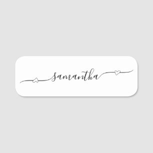 Herz Schwung Signatur Name Namensschild
