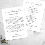 Herz-Script-Hochzeit Begrüßungsbrief-Karte Einladung<br><div class="desc">Mit dieser eleganten, minimalistischen, romantischen Karte mit Herzensschrift und bearbeitbaren Details heißen Sie Ihre Gäste willkommen und informieren Sie sie über die bevorstehenden Aktivitäten. Passen Sie es einfach an, indem Sie die Optionen "personalisieren" und "Bearbeiten mit dem Designwerkzeug" verwenden. ***PRE - ANFRAGEN ZUM KAUF VON DESIGN NUR** Wenn Sie noch...</div>