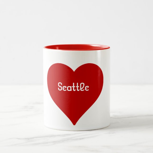 Herz-Seattle-Tasse Zweifarbige Tasse (Mittel)
