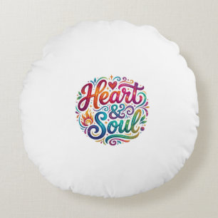 Herz & Seele T-Shirt – Inspirierende Liebe & Leide Rundes Kissen