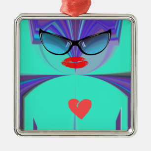 Herz-Selfie Ornament Aus Metall