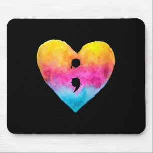 Herz Semikolon Projekt Suizidprävention Mental  Mousepad
