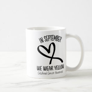 Herz September Wir tragen gelb Kindheitskrebs Auf Kaffeetasse