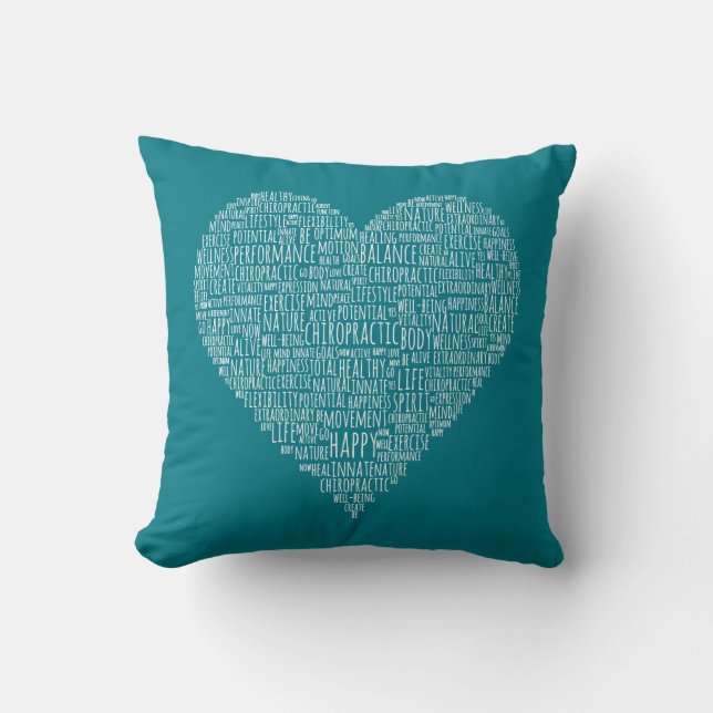 Herz-Shaped Chiropractic Word Collage Kissen (Vorderseite)