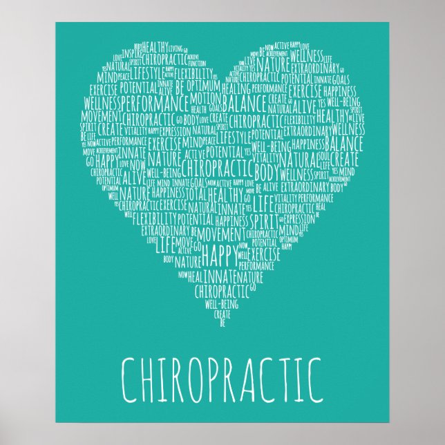 Herz-Shaped Chiropractic Word Collage Poster (Vorne)