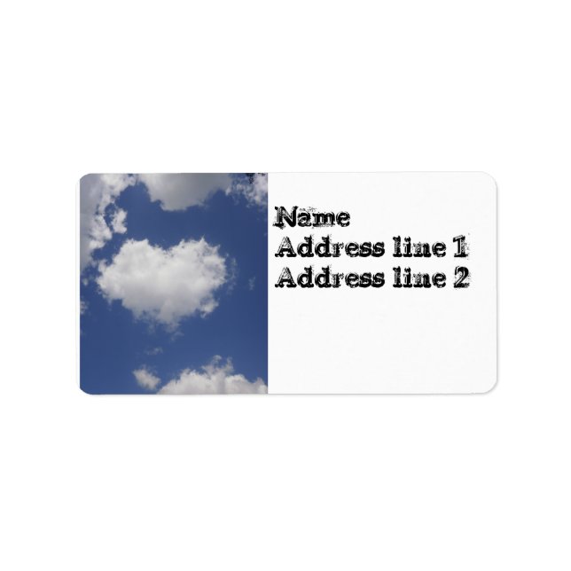 Herz-Shaped Cloud Adressaufkleber (Vorne)