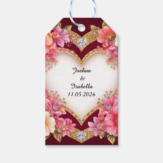 Herz-Shaped Floral Arrangement Geschenkanhänger (Vorderseite)