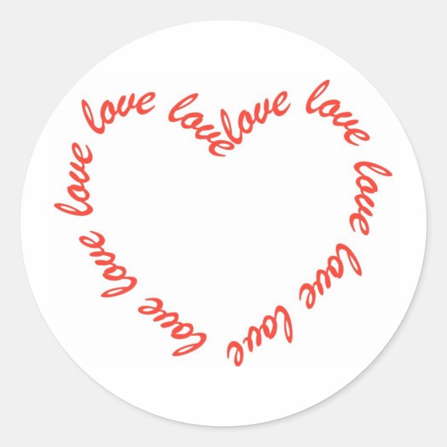 Herz-Shaped-Liebe Runder Aufkleber (Vorderseite)