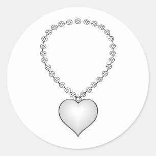 Herz-Shaped Necklace Runder Aufkleber