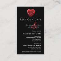 Herz-Shaped Rote Rose-Save the Date-