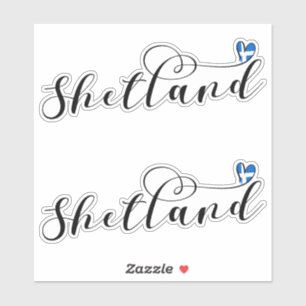 Herz Shetland Flag, Shetland Islands Aufkleber