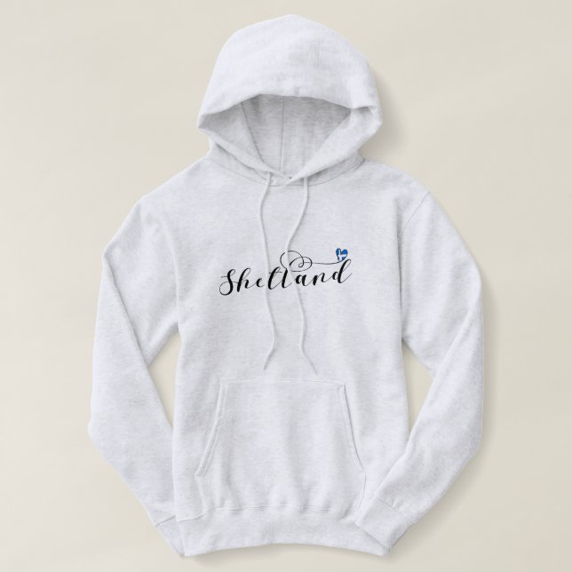 Herz Shetland Flag, Shetland Islands Hoodie (Design vorne)