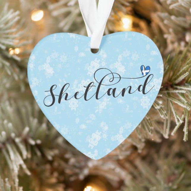 Herz Shetland Flag, Shetland Islands Ornament (Baum)