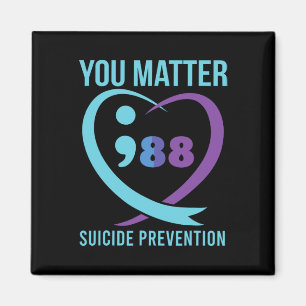Herz-Sie-Problem 988 Suizidprävention Bewusstsein Magnet