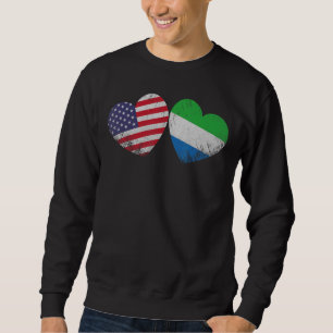 Herz Sierra Leonean American Flag Patriotische Fam Sweatshirt
