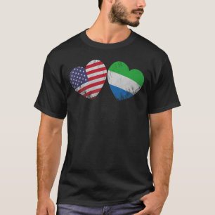 Herz Sierra Leonean American Flag Patriotische Fam T-Shirt