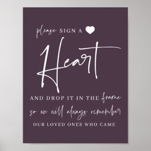Herz signieren   Hochzeitguestbook-Zeichen Poster