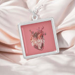 Herz-Silberverkleidung Versilberte Kette<br><div class="desc">🖤</div>