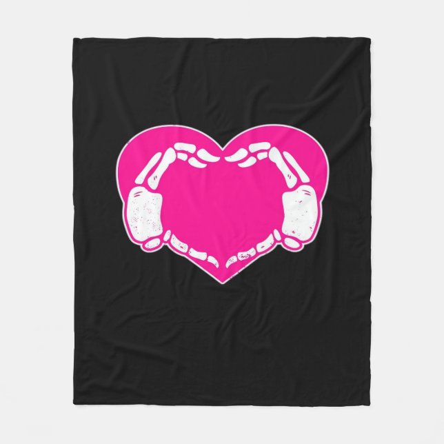 Herz Skeleton Hände Gothic Valentine Classic Fleecedecke (Vorderseite)