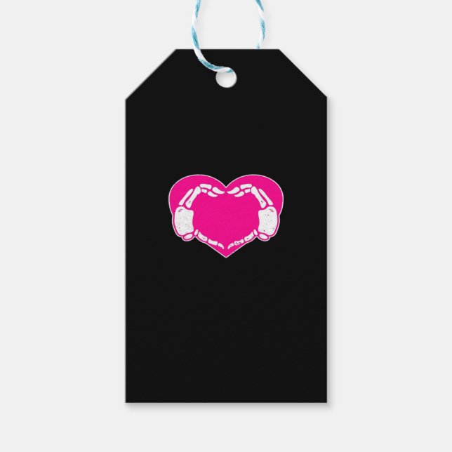 Herz Skeleton Hände Gothic Valentine Classic Geschenkanhänger (Vorderseite)