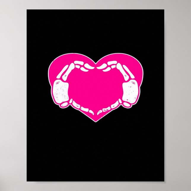 Herz Skeleton Hände Gothic Valentine Classic Poster (Vorne)