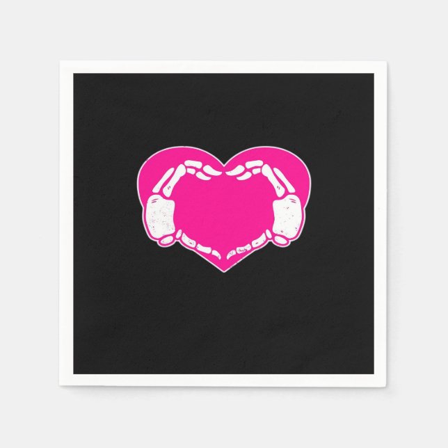 Herz Skeleton Hände Gothic Valentine Classic Serviette (Vorderseite)
