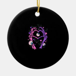 Herz Skeleton Hands - Halloween Pastel Goth Eyeba Keramik Ornament