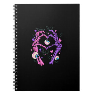 Herz Skeleton Hands - Halloween Pastel Goth Eyeba Notizblock