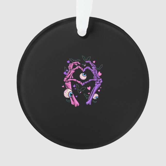 Herz Skeleton Hands - Halloween Pastel Goth Eyeba Ornament (Vorderseite)