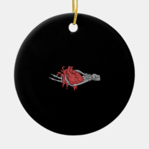 Herz Skeleton Hands Keramik Ornament