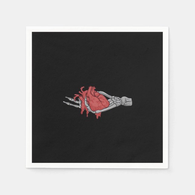 Herz Skeleton Hands Serviette (Vorderseite)