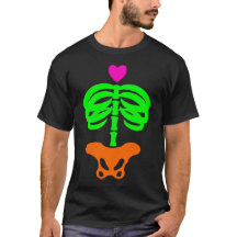 Herz Skelly Cartoon Zombie Skelettin Ribcage Kunst